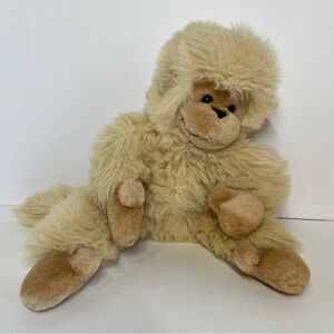 Vintage Mungo Russ Berrie Plush Monkey Chimp Cream Stuffed Animal Toy #471